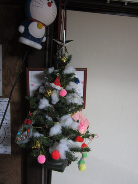 11月半ばだけど猫と一緒にクリスマスツリー出してみた