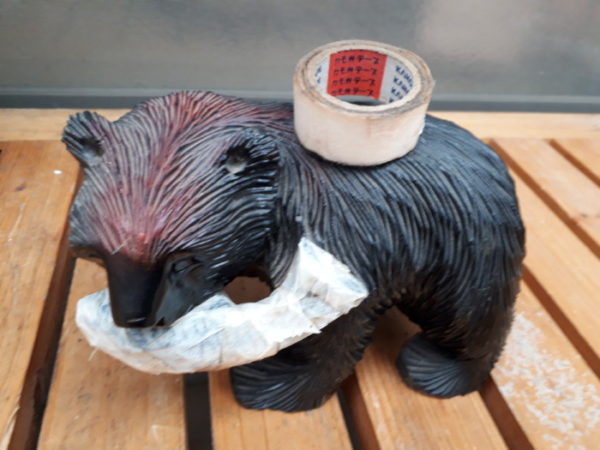 北海道の木彫りのクマをピンク☆リメイク