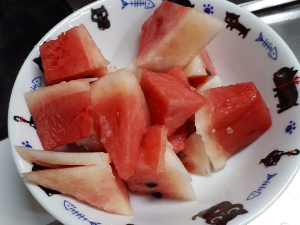 酷暑?と憎きカラスのせいで、スイカが壊滅状態に