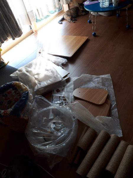 3代目キャットタワー購入。木製　掃除しやすい　毛付着なし