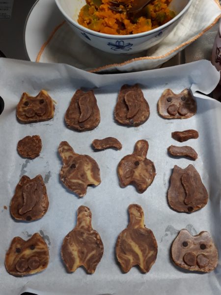 秋の味覚を楽しむクッキング 家庭菜園 サツマイモ カボチャ ケーキ くるみ サラダ 小豆 赤飯