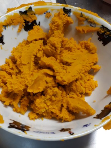 秋の味覚を楽しむクッキング 家庭菜園 サツマイモ カボチャ ケーキ くるみ サラダ 小豆 赤飯