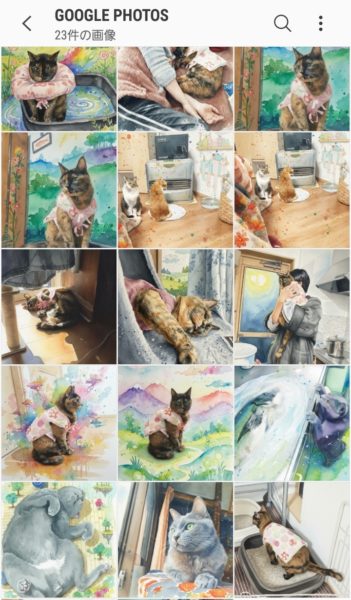 今年のお花見と、Googleフォトの水彩画風変換にハマる。リミックス